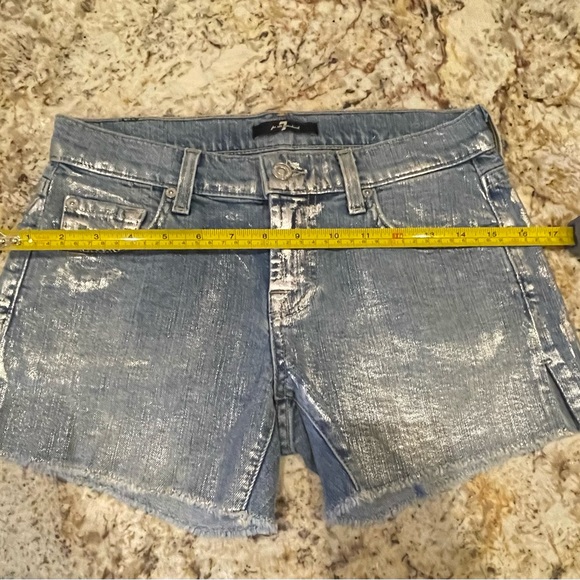 Seven For all Mankind silver and denim shorts - Picture 3 of 8